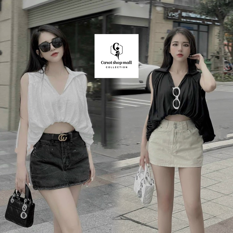 Áo sơ mi bí cộc tay ( hình thật shop chụp ) - CarotShop