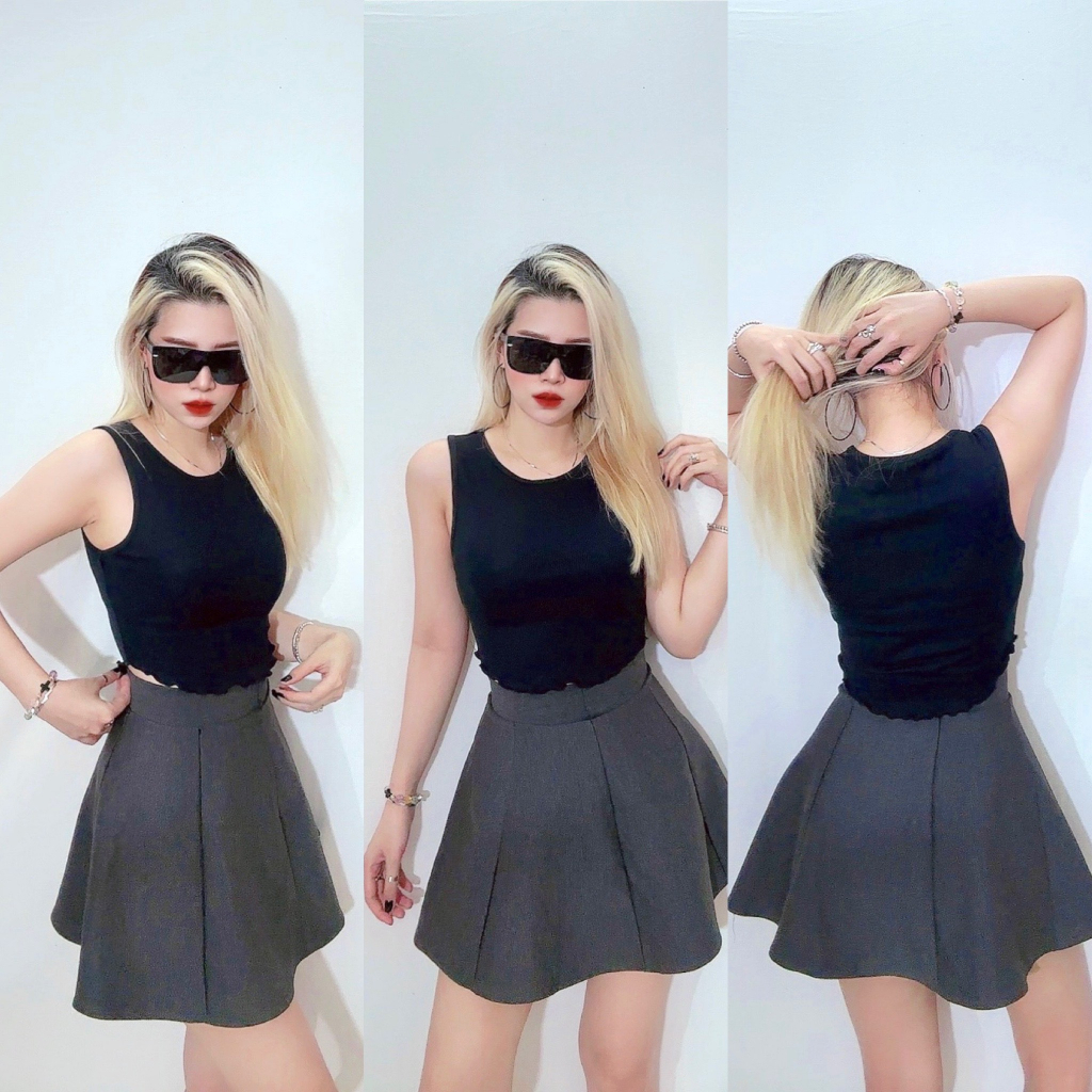 Áo sát nách nữ cổ tròn thun cotton trơn thoải mái, co dãn 4 chiều, Croptop nhiều kiểu