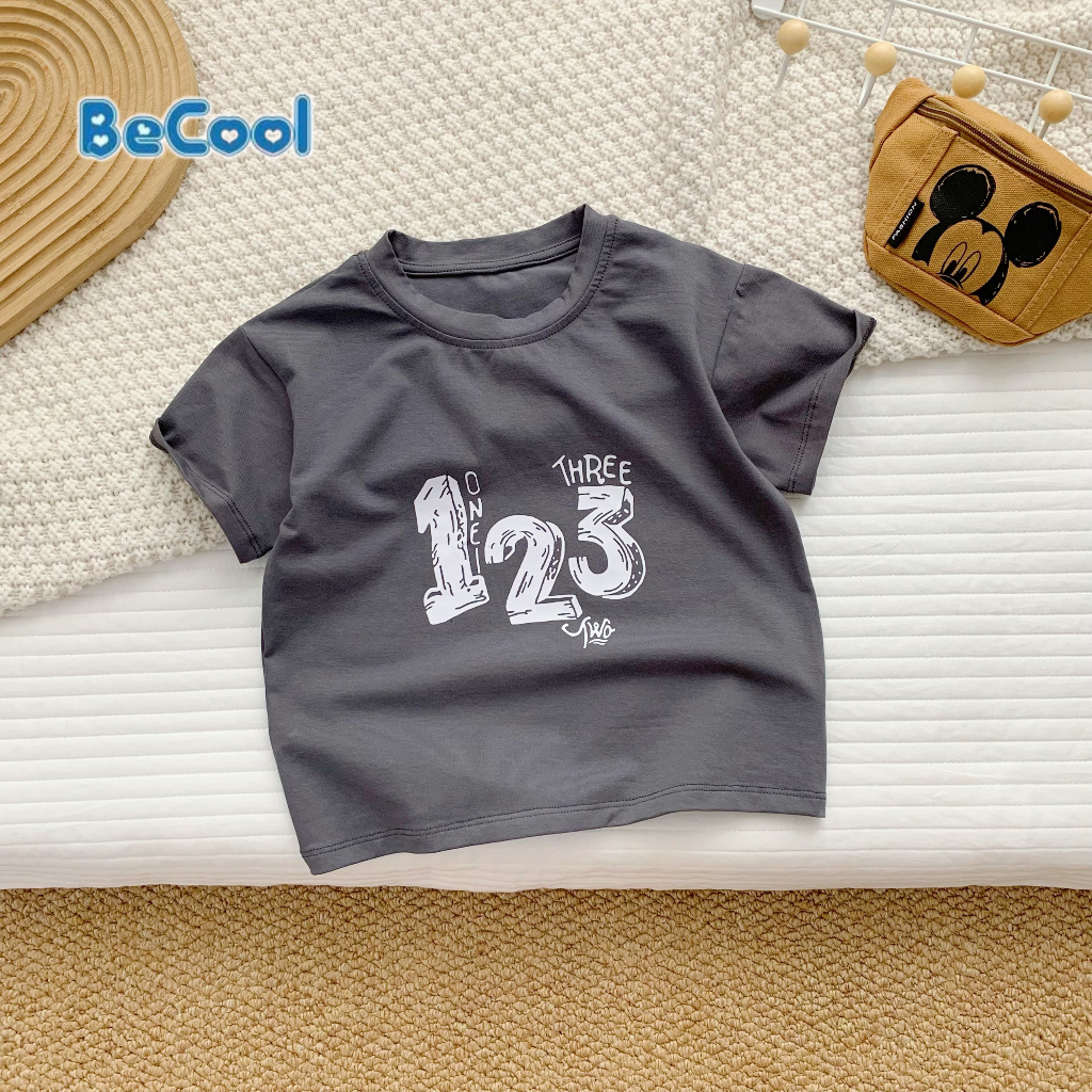 Áo Bé Trai Cộc Tay BECOOL In Số 123 Chất Cotton Cao cấp Co Giãn 4C, Thấm Hút Mồ Hôi Tốt Cho Bé Từ 10-26kg