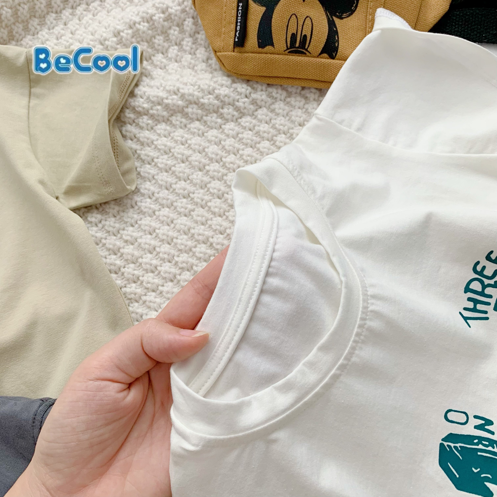 Áo Bé Trai Cộc Tay BECOOL In Số 123 Chất Cotton Cao cấp Co Giãn 4C, Thấm Hút Mồ Hôi Tốt Cho Bé Từ 10-26kg