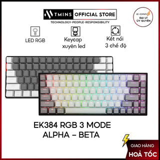 [Mã SPHACL9 giảm 7% đơn 500K] Bàn phím cơ không dây E-DRA EK384 Led RGB (Kết nối Type-C / 2.4Ghz / Bluetooth)