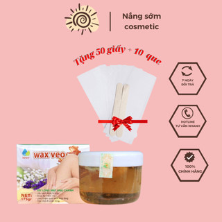 Sáp Wax Lông Tặng 50 Tờ Giấy Và Que Wax lạnh sáp waxx lạnh tiện lợi không cần đun nóng wax lông Veo