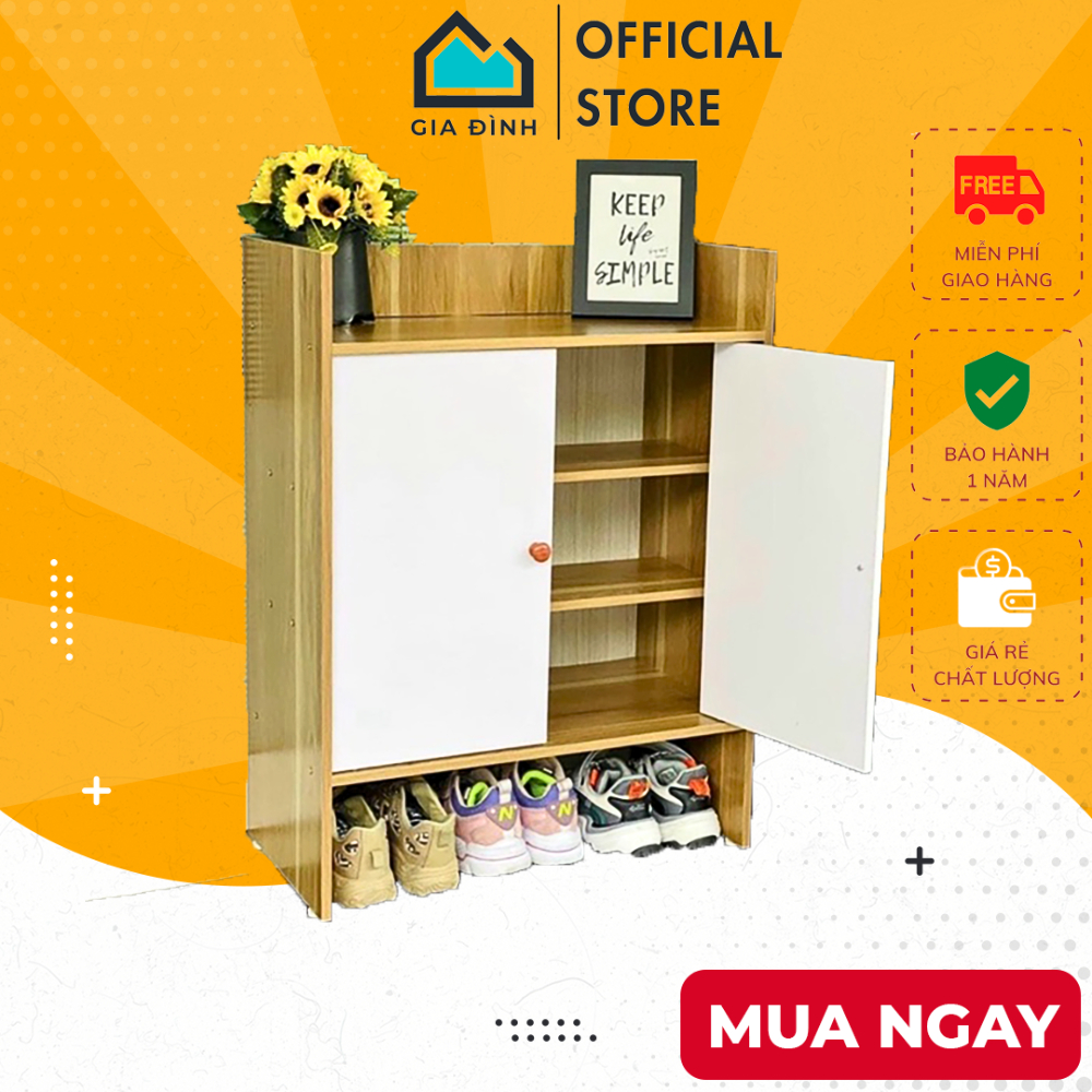 Tủ Giày Dép Gỗ Thông Minh 2 Cánh Đa Năng, Để Đồ Dùng Cá Nhân Trang Trí Nội Thất Cao Cấp Phong Cách Hiện Đại