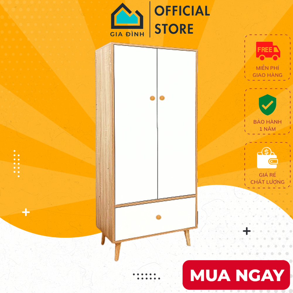 Tủ Quần Áo Gỗ 3 Cánh Lùa Đa Năng Thông Minh Lắp Ghép Bằng Gỗ MDF Phong Cách Hiện Đại