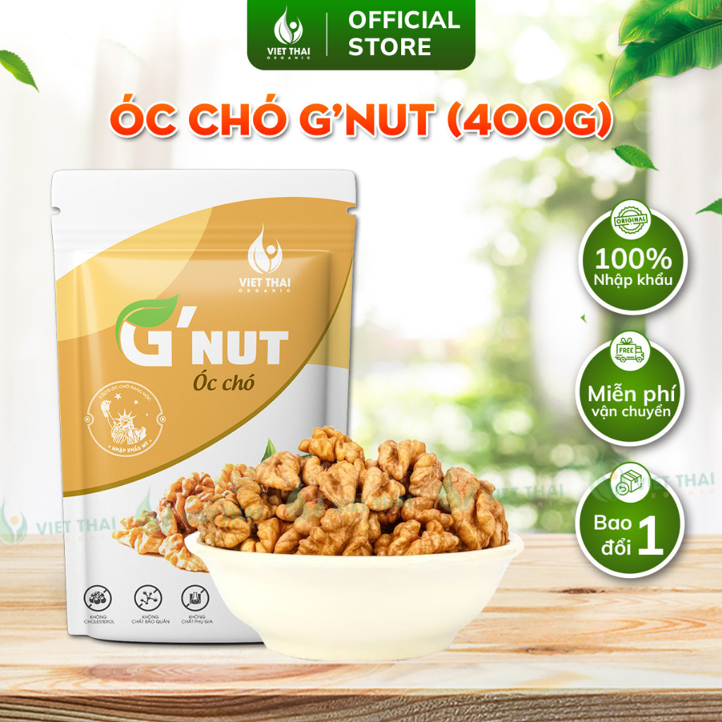 Óc Chó G’Nut Tách Sẵn Vỏ Nhập Khẩu Mỹ Loại Ngon Chuẩn Organic (Gói 400g) Việt Thái Organic