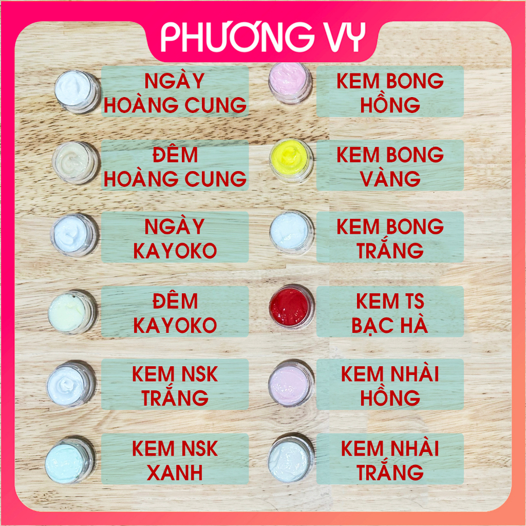 Mẫu thử kem nguyên liệu, kem nám, mỹ phẩm trắng da.
