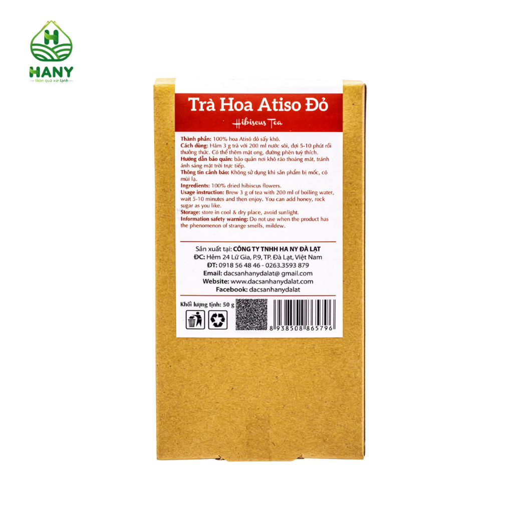 Trà Hoa Atisô Đỏ Sấy HANY 50g Đặc Sản Đà Lạt