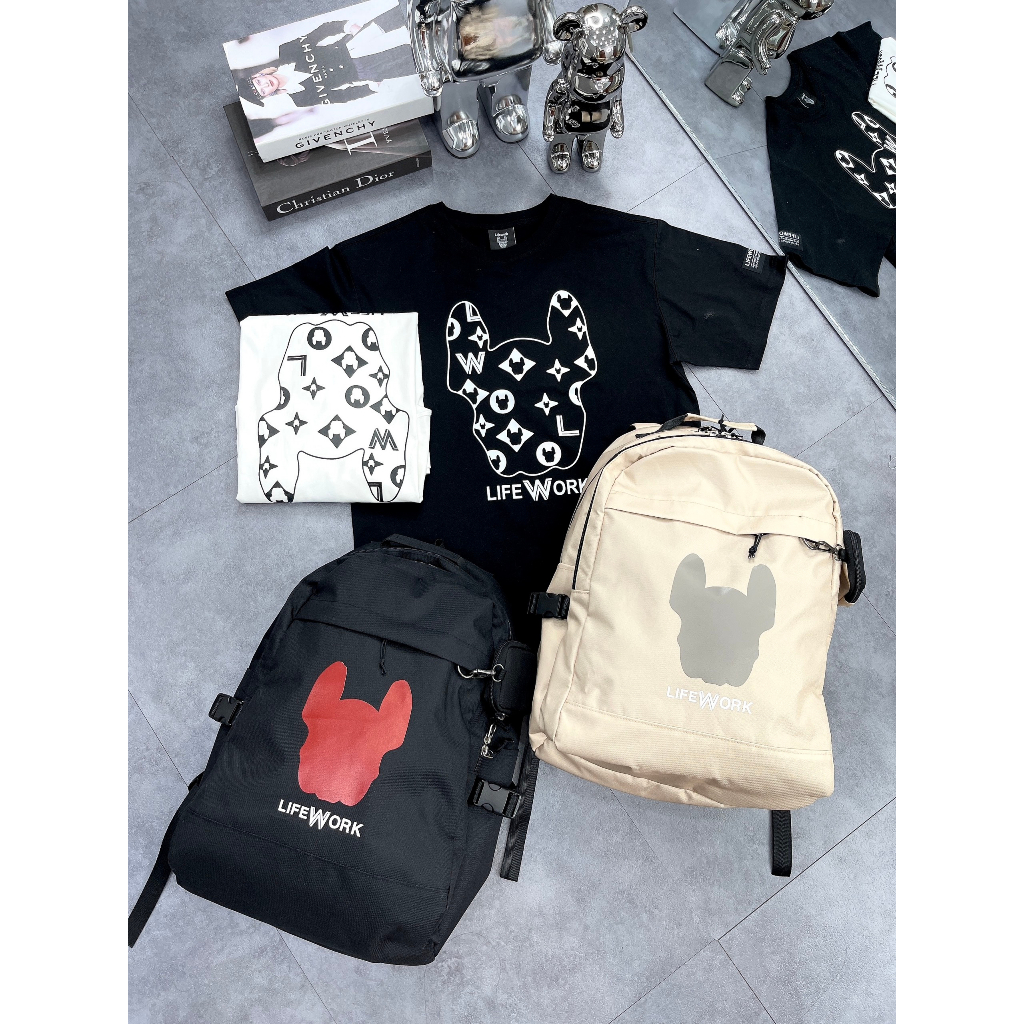 (HÀNG XUẤT XỊN) Balo B5103 LIFEWORK LOGO CLASSIC BACKPACK  full tem tag  Kích thước: 32.5 cm x 47 cm x 15 cm  Hàng có sẵ