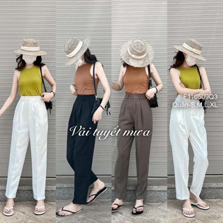 Quần baggy lưng cao vải tuyết mưa hàng chuẩn nhập