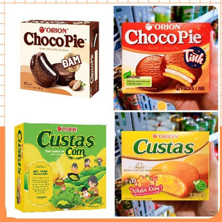 Hộp 2 gói bánh Chocopie Đậm Orion, Custas Cốm 60g
