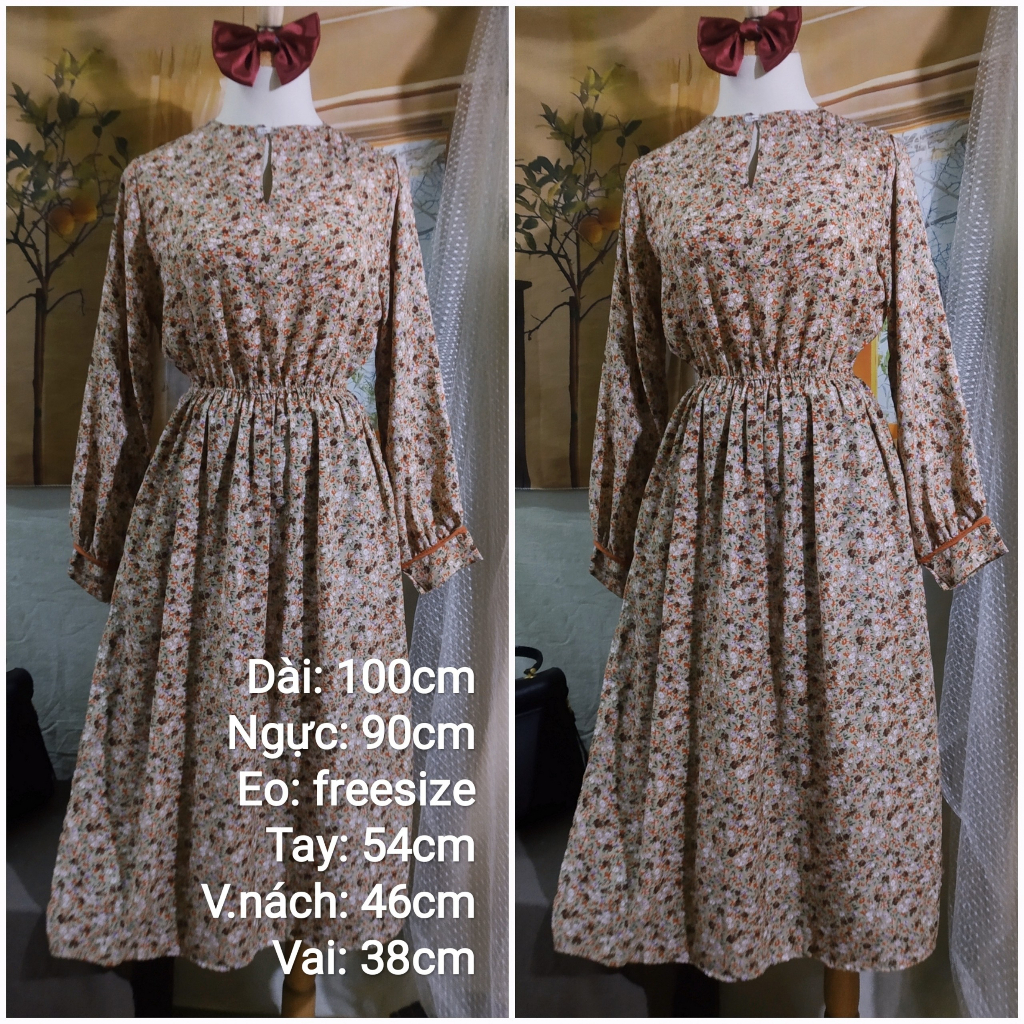 |2hand| Đầm dài - maxi họa tiết hoa nhí vintage