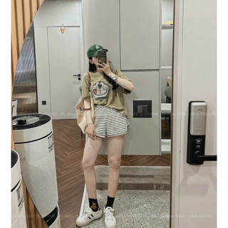 Set nữ áo doremon mix quần đùi kẻ mặc nhà, set nữ cute, set ngủ nữ