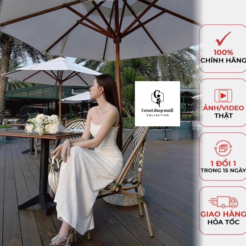 Đầm thiết kế 2 dây xốp dài ( hình thật shop chụp ) - CarotShop