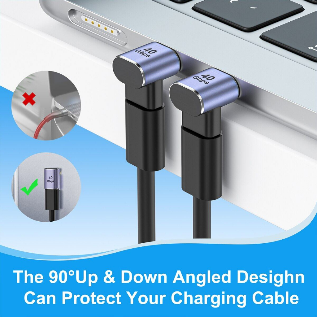 Bộ đầu chuyển đổi nam châm từ tính Type C sang Type C USB 4 Thunerdolt 3 100W 40Gbps xuất video 8K 60Hz