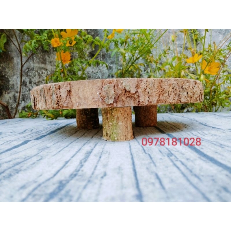 Đôn gỗ tự nhiên 3 chân đk 26-30cm