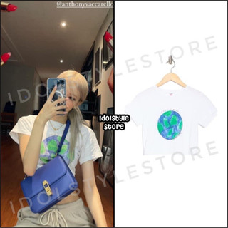 Áo thun croptop trái đất Rose Rosie Rosé Blackpink