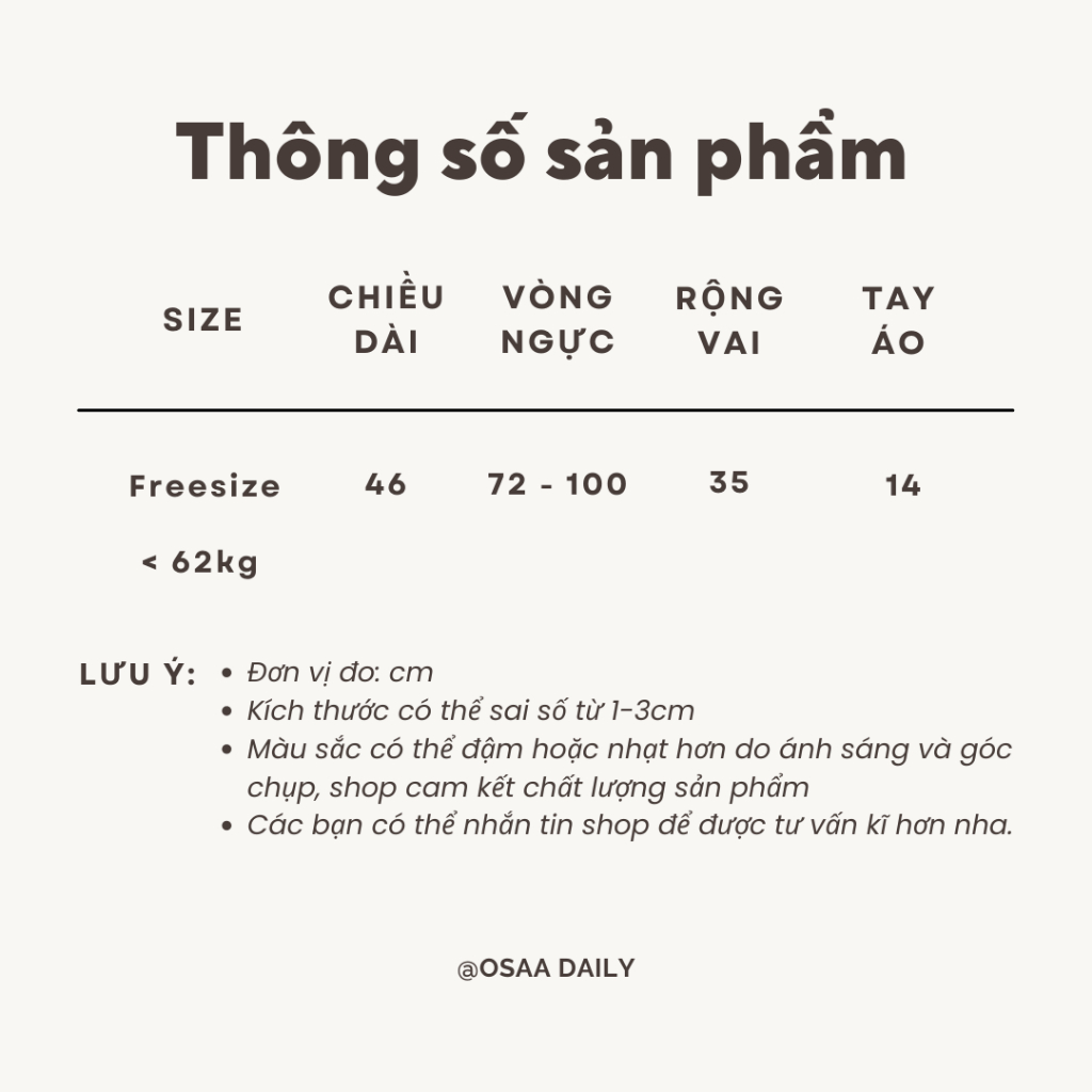 Áo thun ôm trơn cộc tay nữ cổ tròn chất cotton dày dặn OSAA DAILY