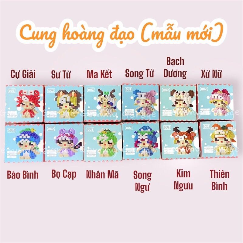 Lego Mini Minshop Mô Hình Lắp Ráp 12 Cung Hoàng Đạo đẹp cực 3D Đồ Chơi Ghép Xếp Hình Chòm Sao Bảo Bình Bọ Cạp Xử Nữ