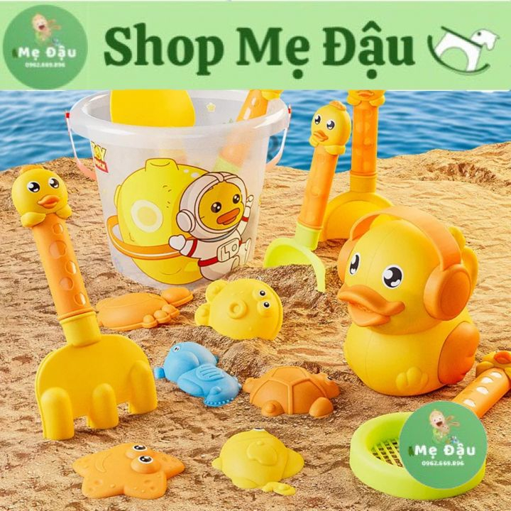Đồ chơi xúc cát nhiều chi tiết kèm xô, đồ chơi đi biển cho bé trai, bé gái