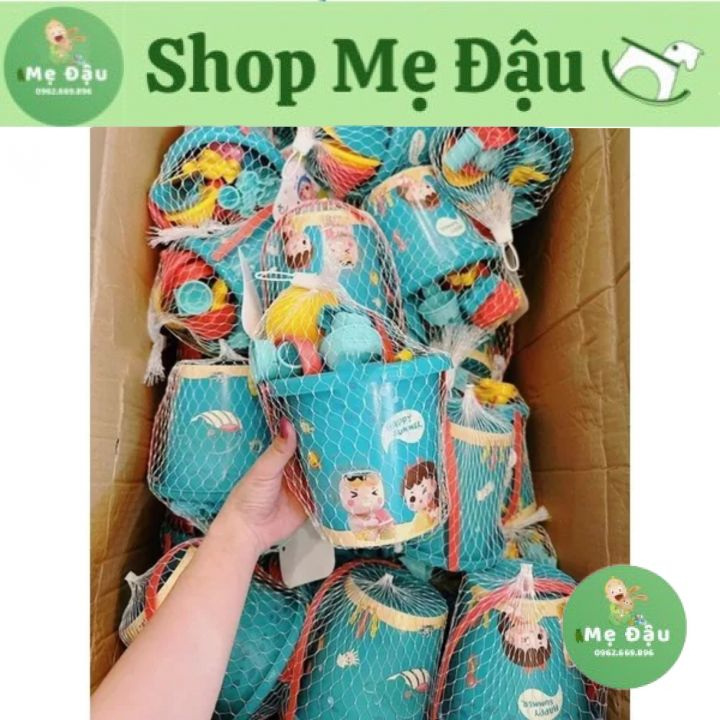 Đồ chơi xúc cát nhiều chi tiết kèm xô, đồ chơi đi biển cho bé trai, bé gái