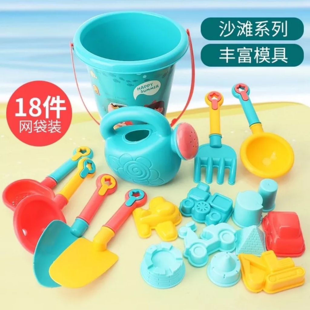 Đồ chơi xúc cát nhiều chi tiết kèm xô, đồ chơi đi biển cho bé trai, bé gái