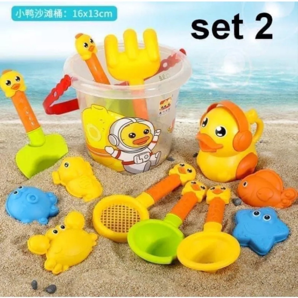 Đồ chơi xúc cát nhiều chi tiết kèm xô, đồ chơi đi biển cho bé trai, bé gái