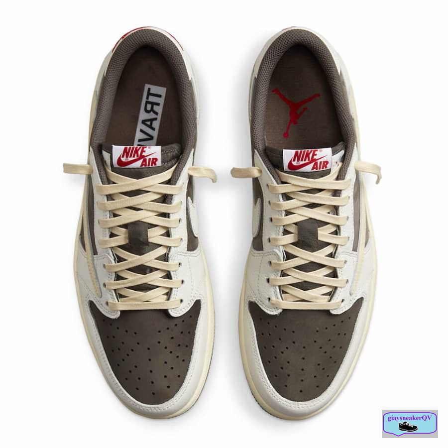 Giày Jordan 1 x Travis Scott Retro Low OG SP Sail and Ridgerock, giày cổ thấp Travis Scott cực xịn xò, phiên bản mới