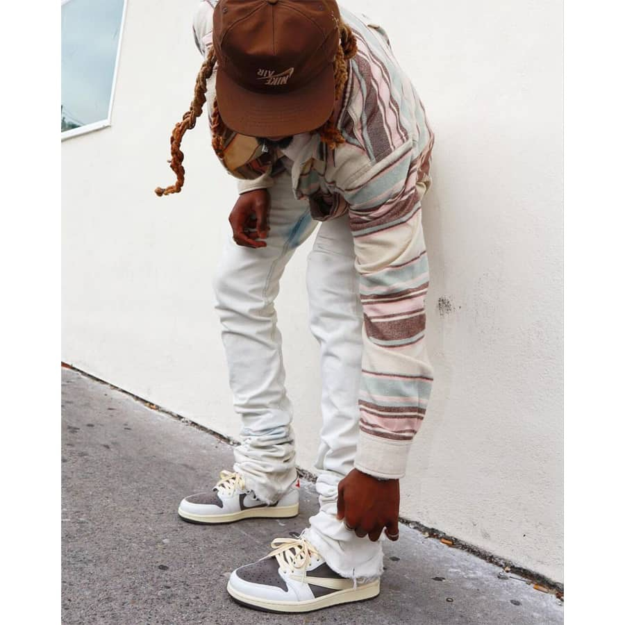 Giày Jordan 1 x Travis Scott Retro Low OG SP Sail and Ridgerock, giày cổ thấp Travis Scott cực xịn xò, phiên bản mới