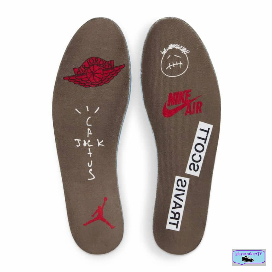 Giày Jordan 1 x Travis Scott Retro Low OG SP Sail and Ridgerock, giày cổ thấp Travis Scott cực xịn xò, phiên bản mới