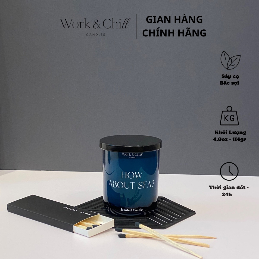Nến thơm cao cấp How About Sea? thương hiệu Work & Chill 4.0oz