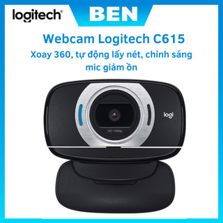 Webcam Logitech C615 1080p HD 30 FPS - Xoay 360, tự động lấy nét, chỉnh sáng, mic giảm ồn