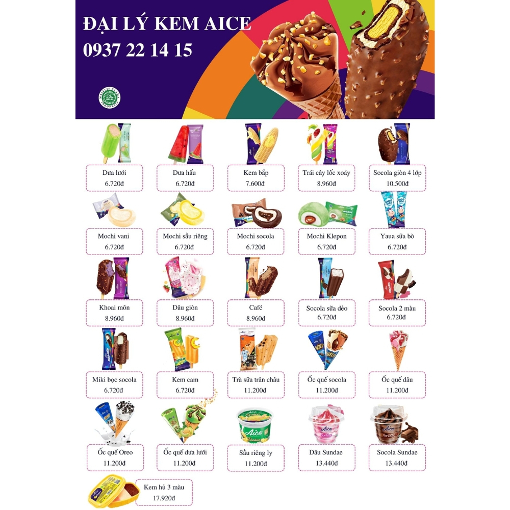 KEM AICE DÂU GIÒN - ĐẠI LÝ KEM AICE TPHCM GIÁ RẺ