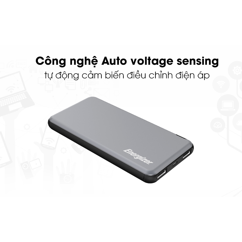 Pin sạc dự phòng Polymer 10000mAh Energizer UE10046 Xám hàng like new