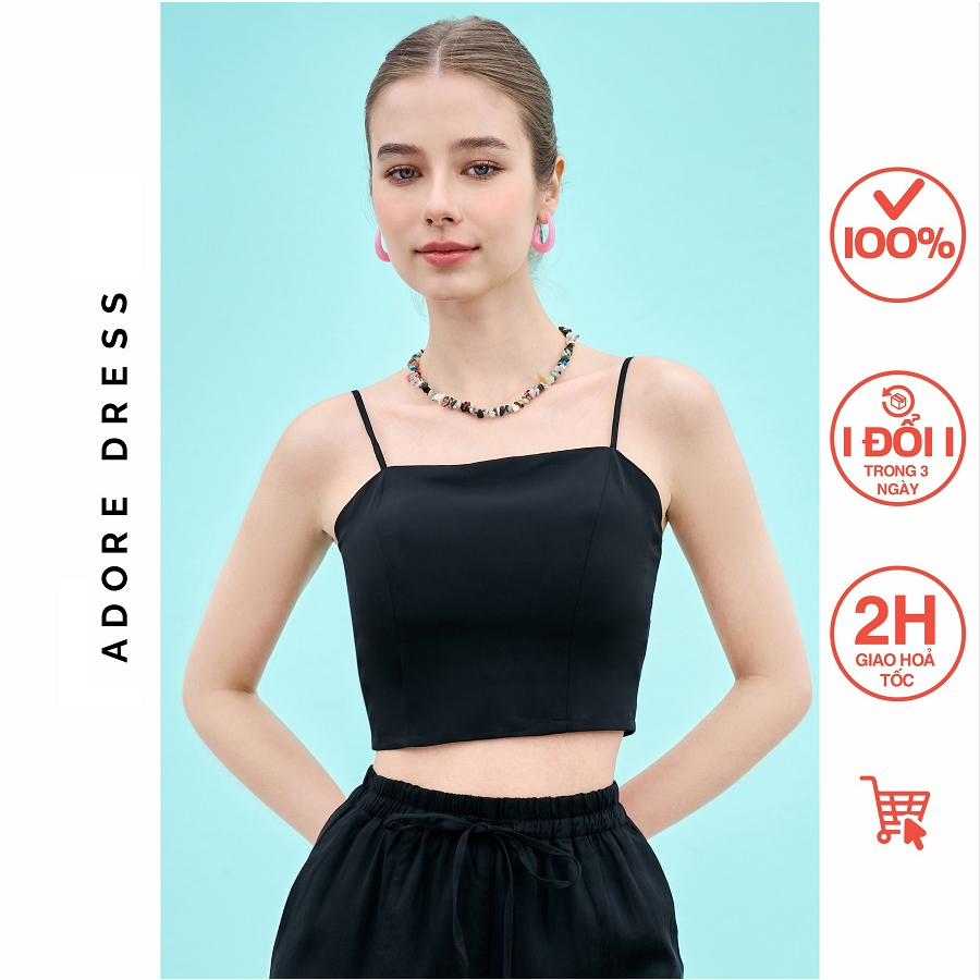 Áo 2 dây bảy mảnh màu cam đỏ, đen, xanh 2CM0013 ADORE DRESS