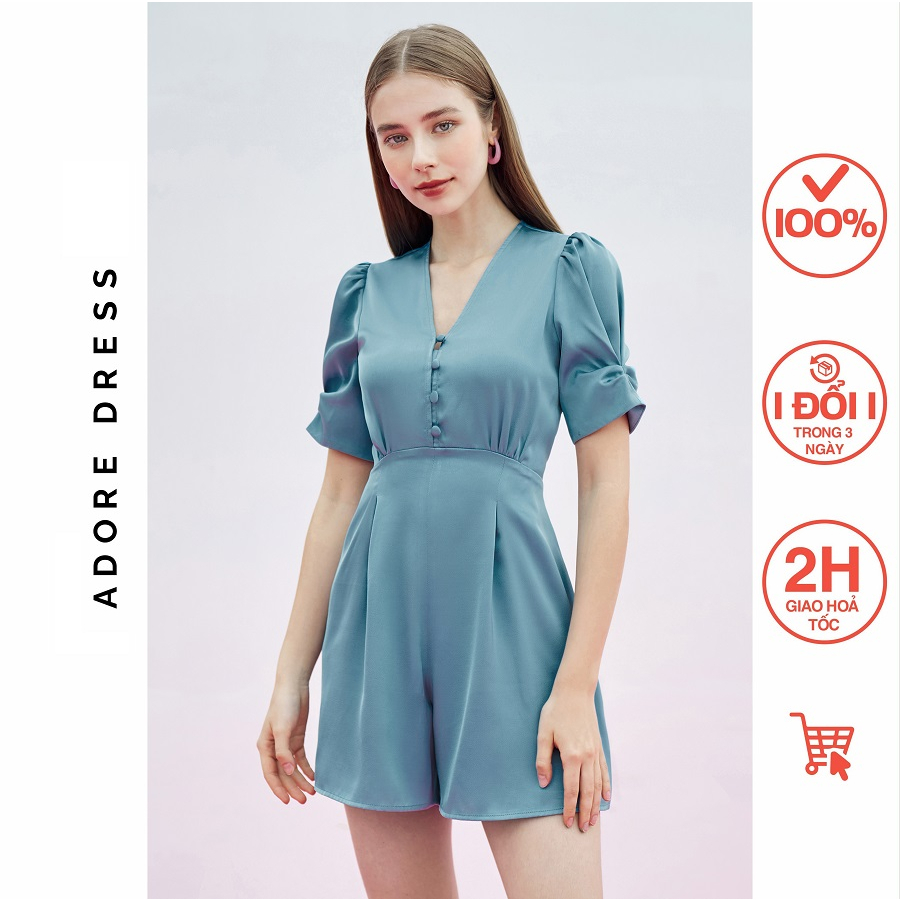 Jumpsuits satin cổ tim 3 màu 311JS1003 ADORE DRESS