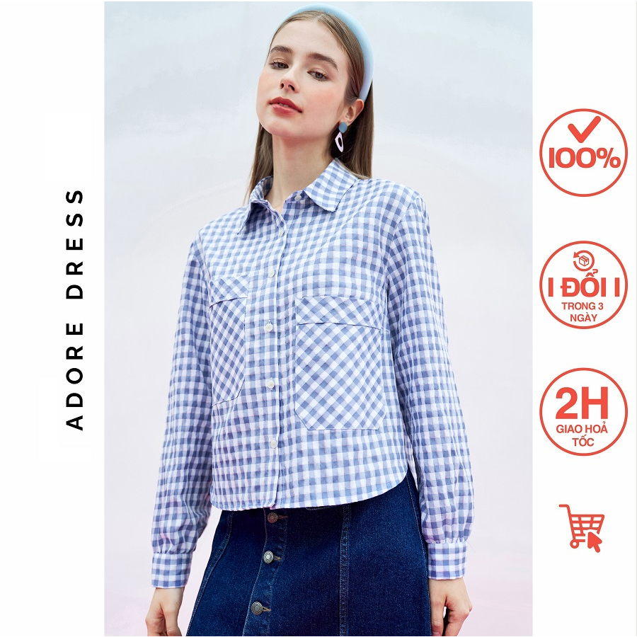 Áo sơ mi Shirts đũi túi ốp lệch 2 màu 313SH1002 ADORE DRESS