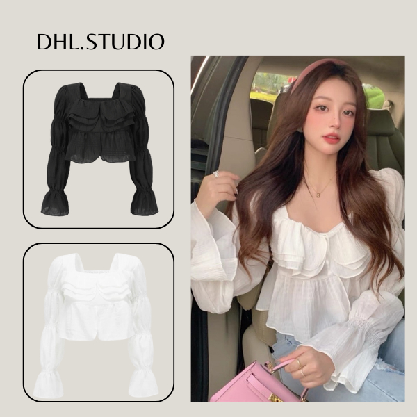 Áo kiểu tiểu thư tay bồng - D16