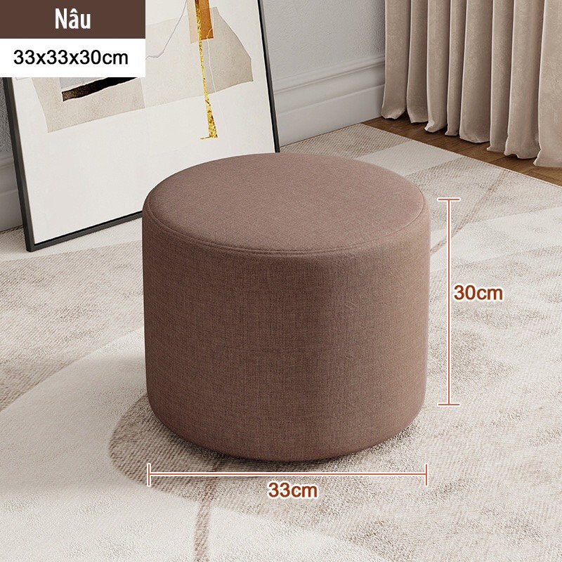 Đôn sofa tròn giá rẻ - ghế nhỏ ngồi bàn trà, bàn trang điểm siêu êm