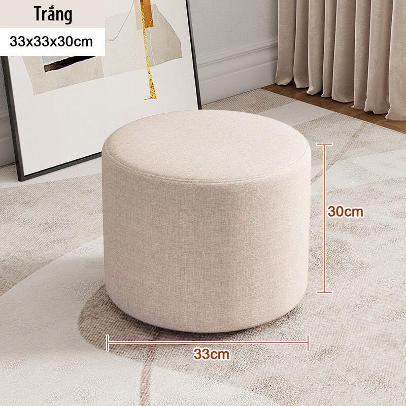 Đôn sofa tròn giá rẻ - ghế nhỏ ngồi bàn trà, bàn trang điểm siêu êm