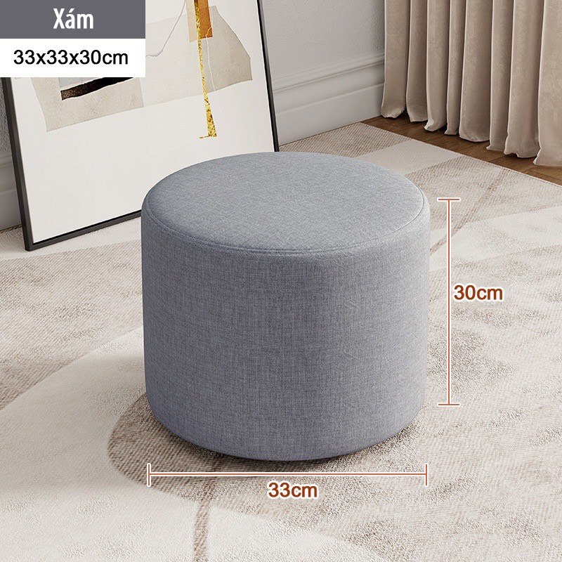 Đôn sofa tròn giá rẻ - ghế nhỏ ngồi bàn trà, bàn trang điểm siêu êm