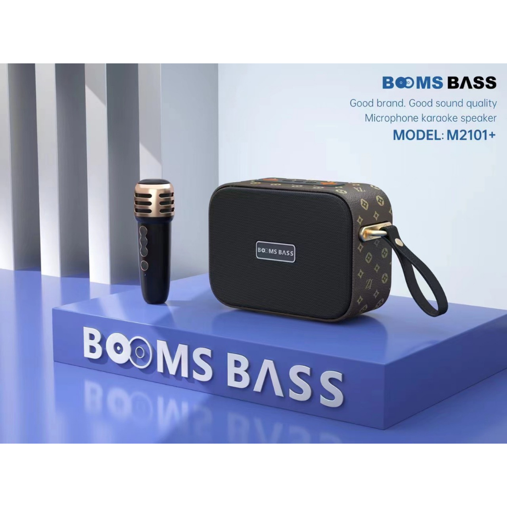 Loa Bluetooth M2101 Kèm Micro, Bass Mạnh, Âm Thanh Rõ, Full Box, Loa Hát Kèm Mic Bluetooth 5.0- TECHZONE MALL
