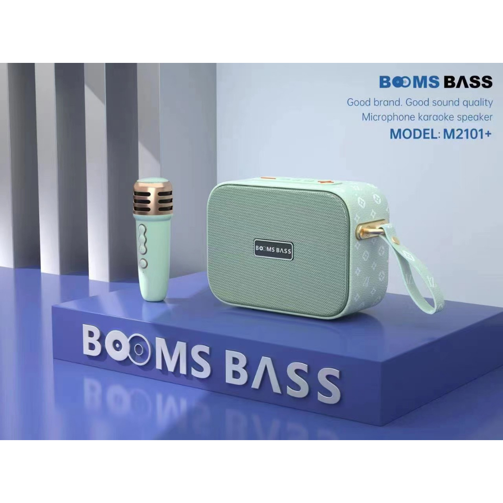 Loa Bluetooth M2101 Kèm Micro, Bass Mạnh, Âm Thanh Rõ, Full Box, Loa Hát Kèm Mic Bluetooth 5.0- TECHZONE MALL