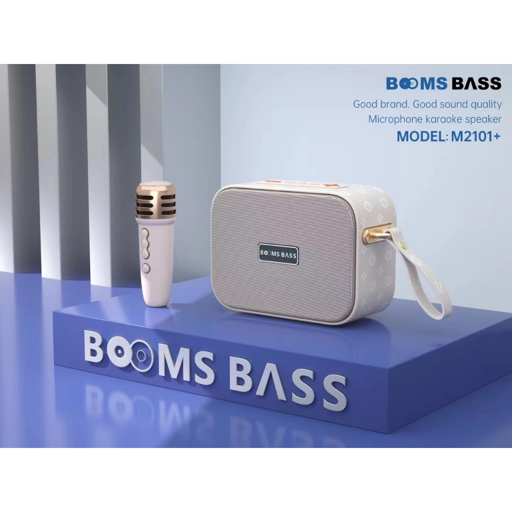 Loa Bluetooth M2101 Kèm Micro, Bass Mạnh, Âm Thanh Rõ, Full Box, Loa Hát Kèm Mic Bluetooth 5.0- TECHZONE MALL