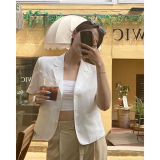 Áo Blazer dáng ngắn PLAYHARD cộc tay kèm áo quây dễ phối