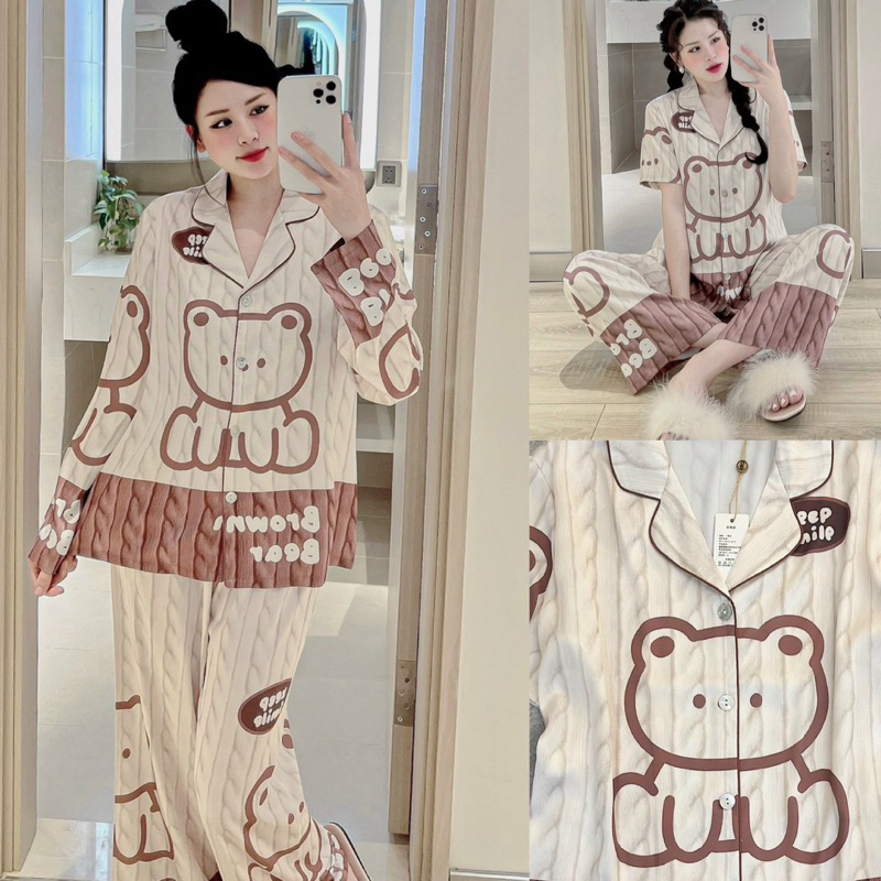 PYJAMA LỤA HOẠ TIẾT QUẢNG CHÂU CAO CẤP MÃ 2023-1205