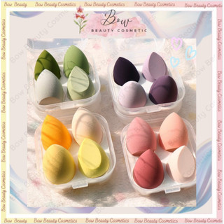  Set 4 Bông Mút Trang Điểm Hình Giọt Nước Nội Địa Trung Có Hộp Đựng