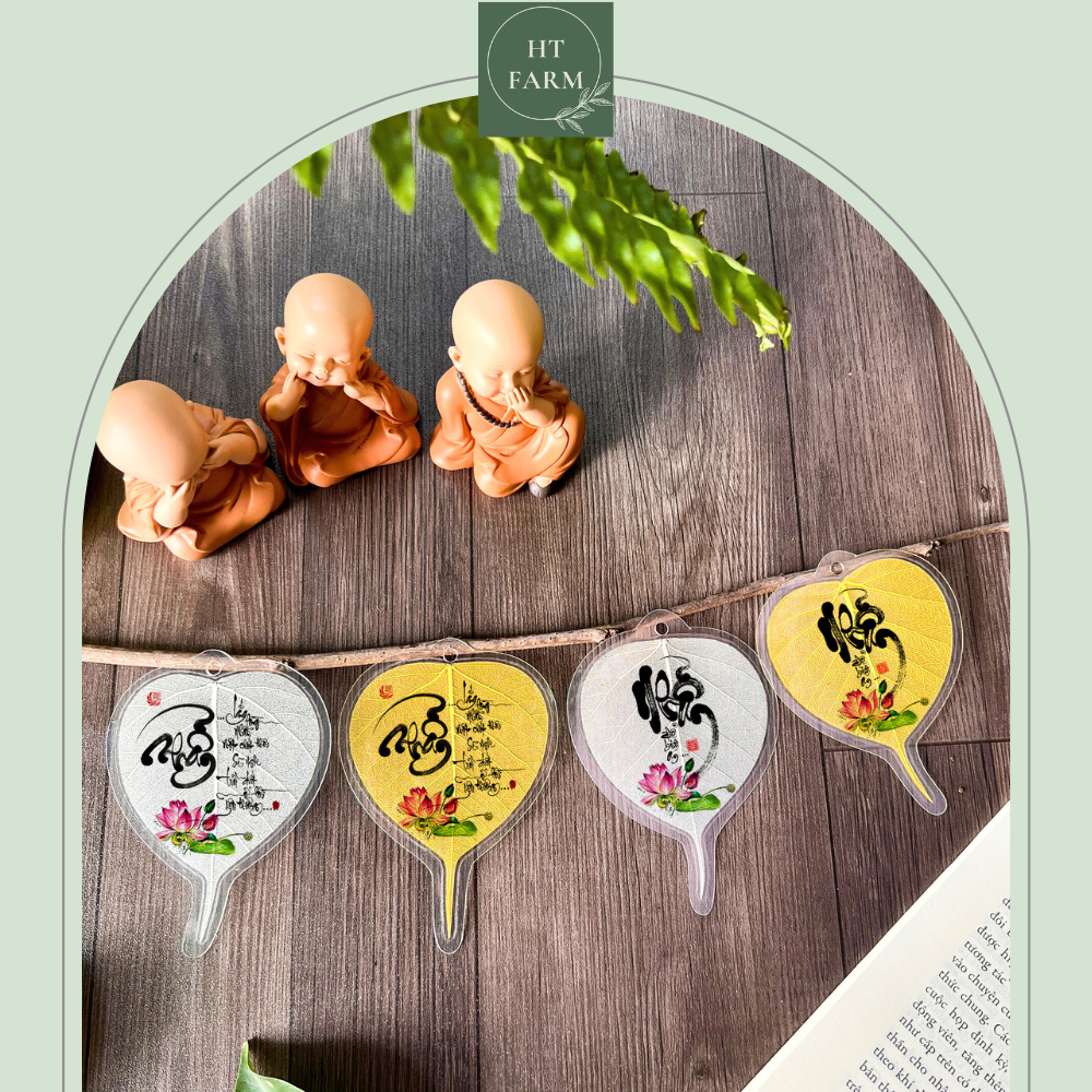 Lá Bồ Đề thư pháp chữ "Nhẫn" (các mẫu hoa) (Cầu May mắn – Bình An, Ốp điện thoại, Hàng loại 1)