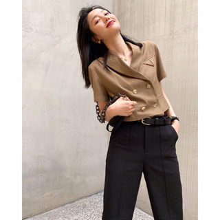 Áo Blazer croptop PLAYHARD cho mùa hè túi cách điệu kèm áo quây mặc trong