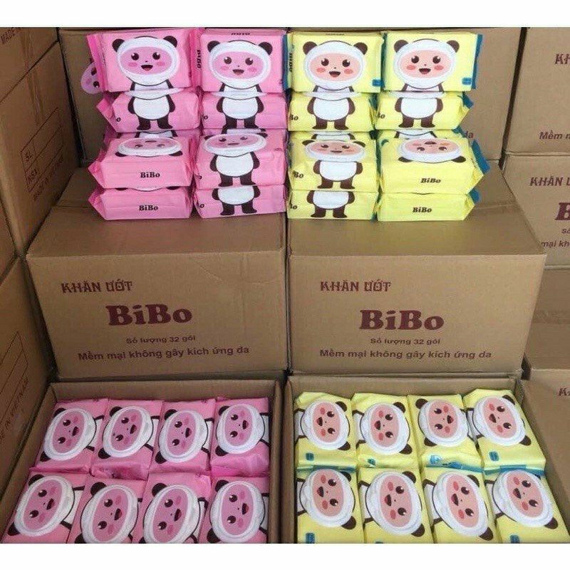 Giấy ướt không mùi Bibo baby (1 bịch 100 tờ rút)
