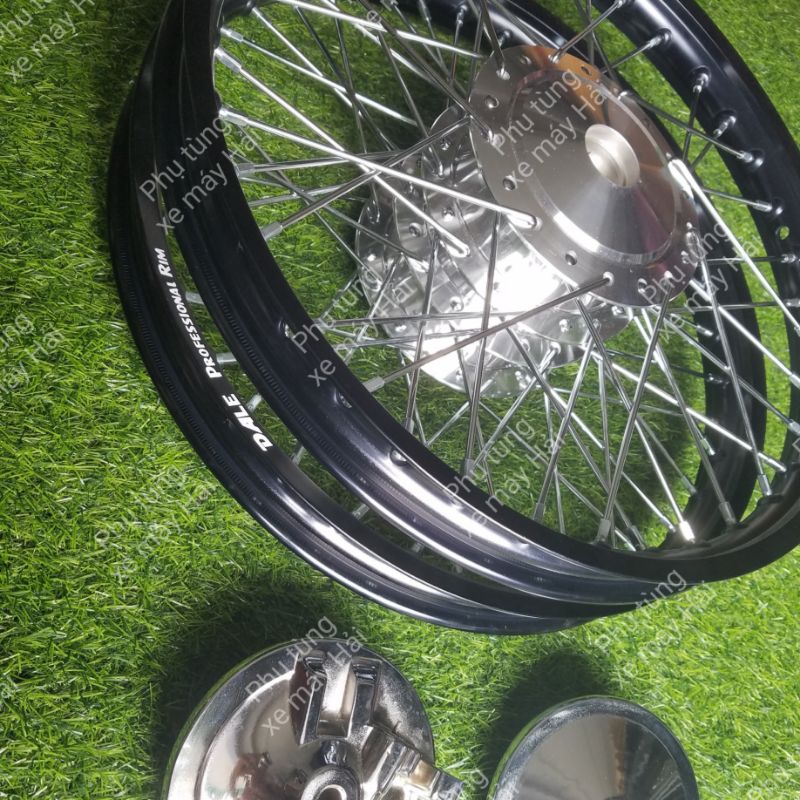 Bánh căm wave dream 2 thắng đùm phanh cơ trước sau niềng thái đen full má đùm trước sau như hình HTH46 MSP C0179